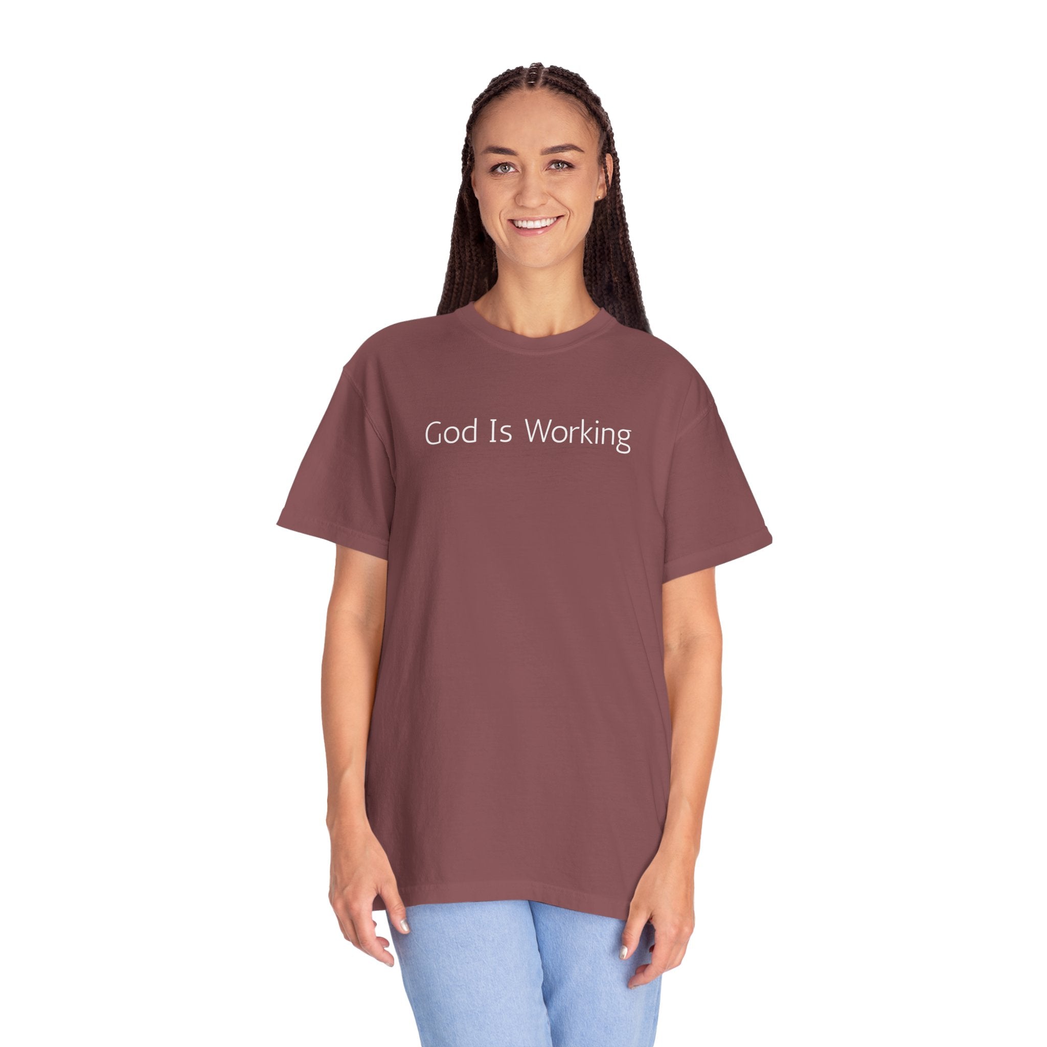 God Is Working T-Shirt — Inspirational Christian Tee, Faith-Based Casual Top