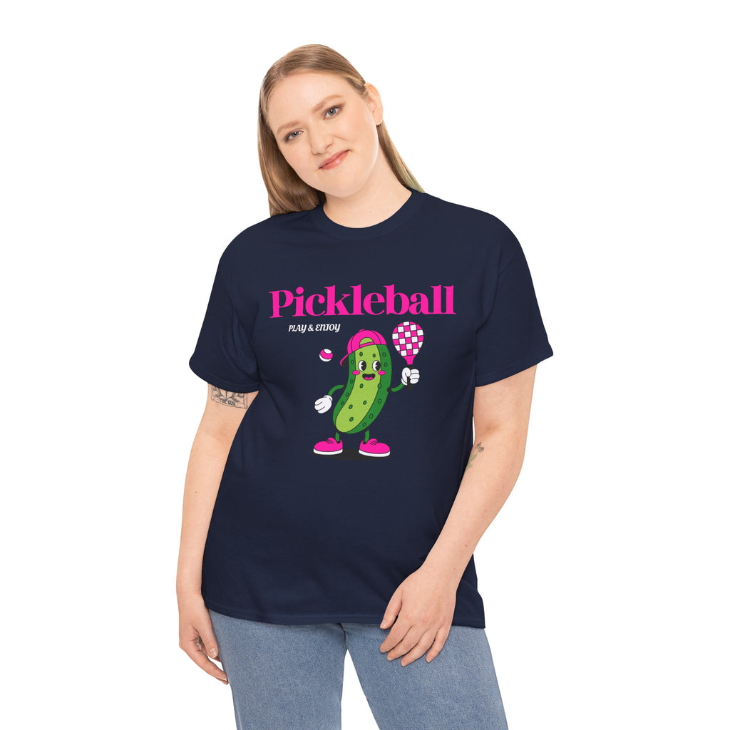 Pickleball Pickle Mascot Tee — Play & Enjoy Graphic T-Shirt