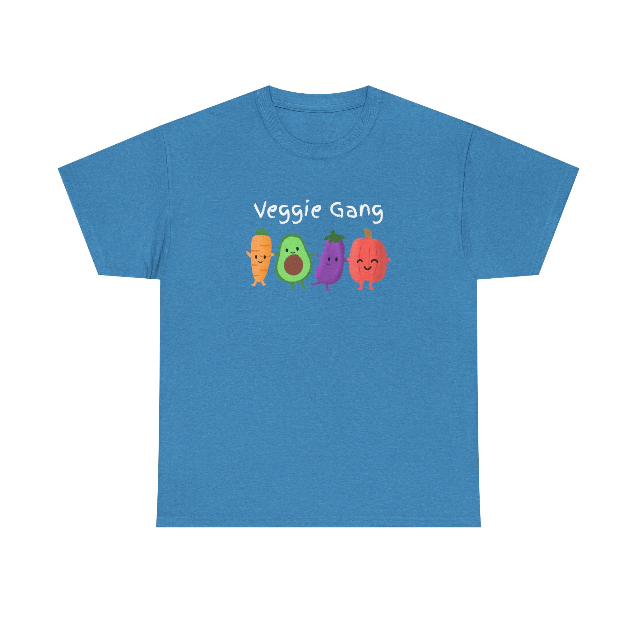 Veggie Gang T-Shirt – Cute Cartoon Avocado, Carrot, Eggplant & Pepper Tee