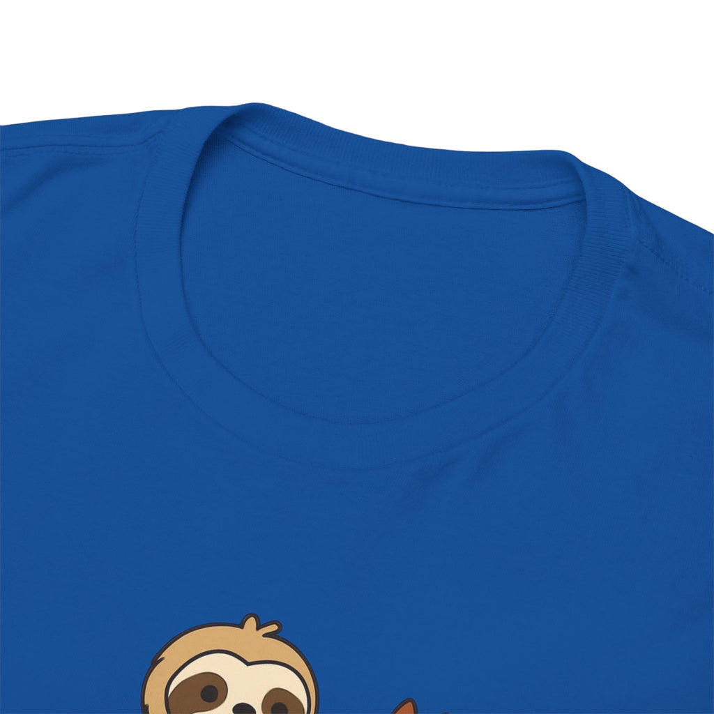 Sloth on Horse Tee — "Work Smarter, Not Faster" Cute Casual Graphic T-Shirt