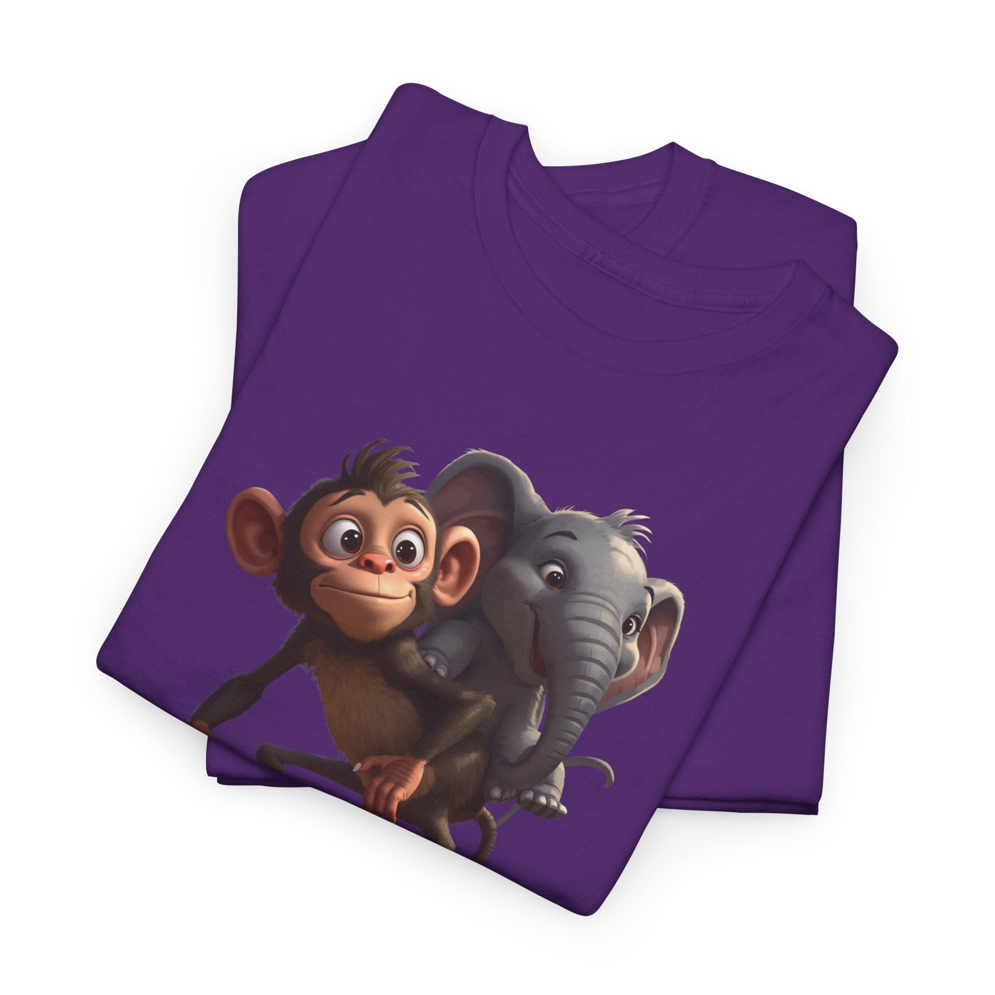 Monkey and Elephant 'Fair' Graphic Tee — Cute Animal Friendship T-Shirt
