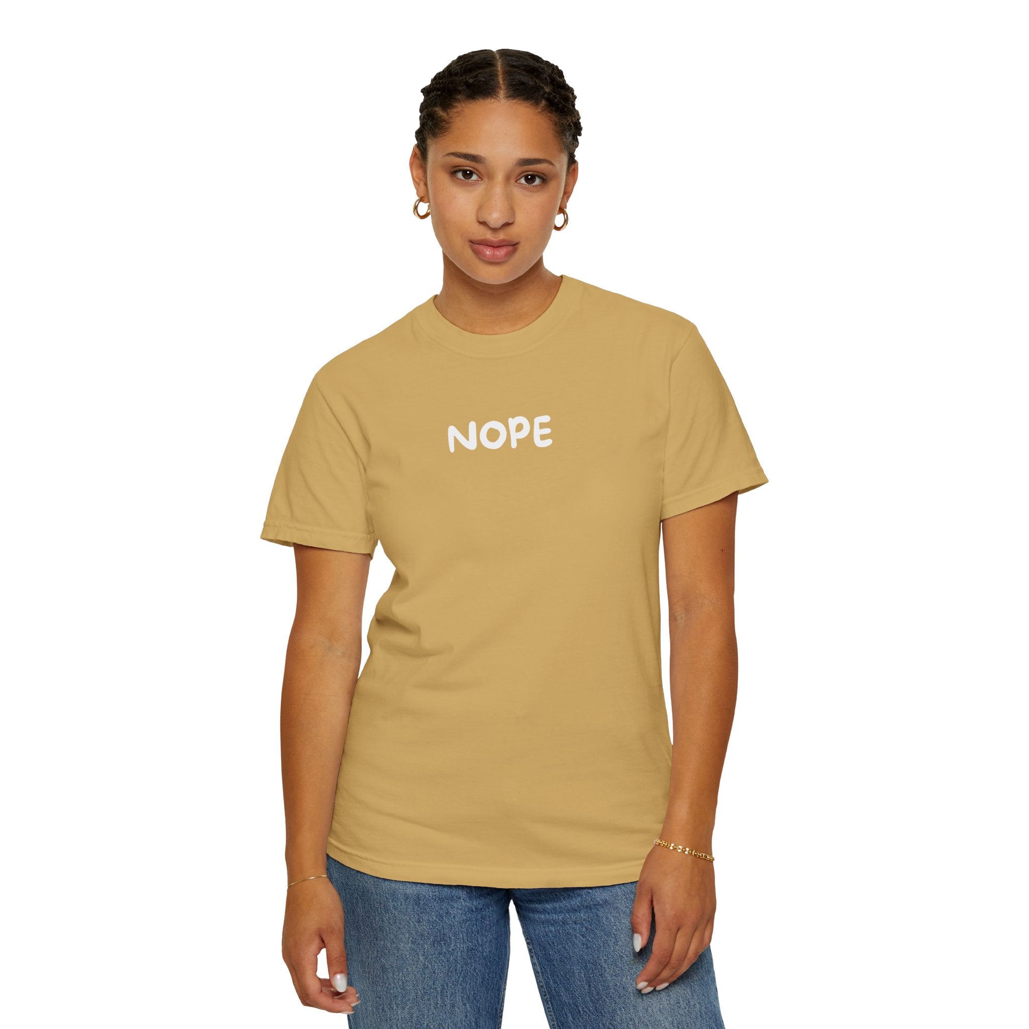 Nope T‑Shirt — Casual Graphic Tee with Bold 'NOPE' Text
