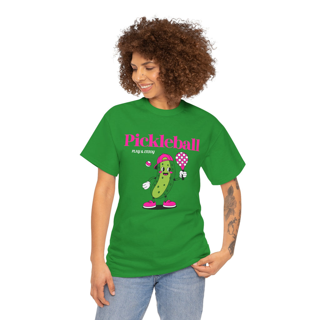 Pickleball Pickle Mascot Tee — Play & Enjoy Graphic T-Shirt