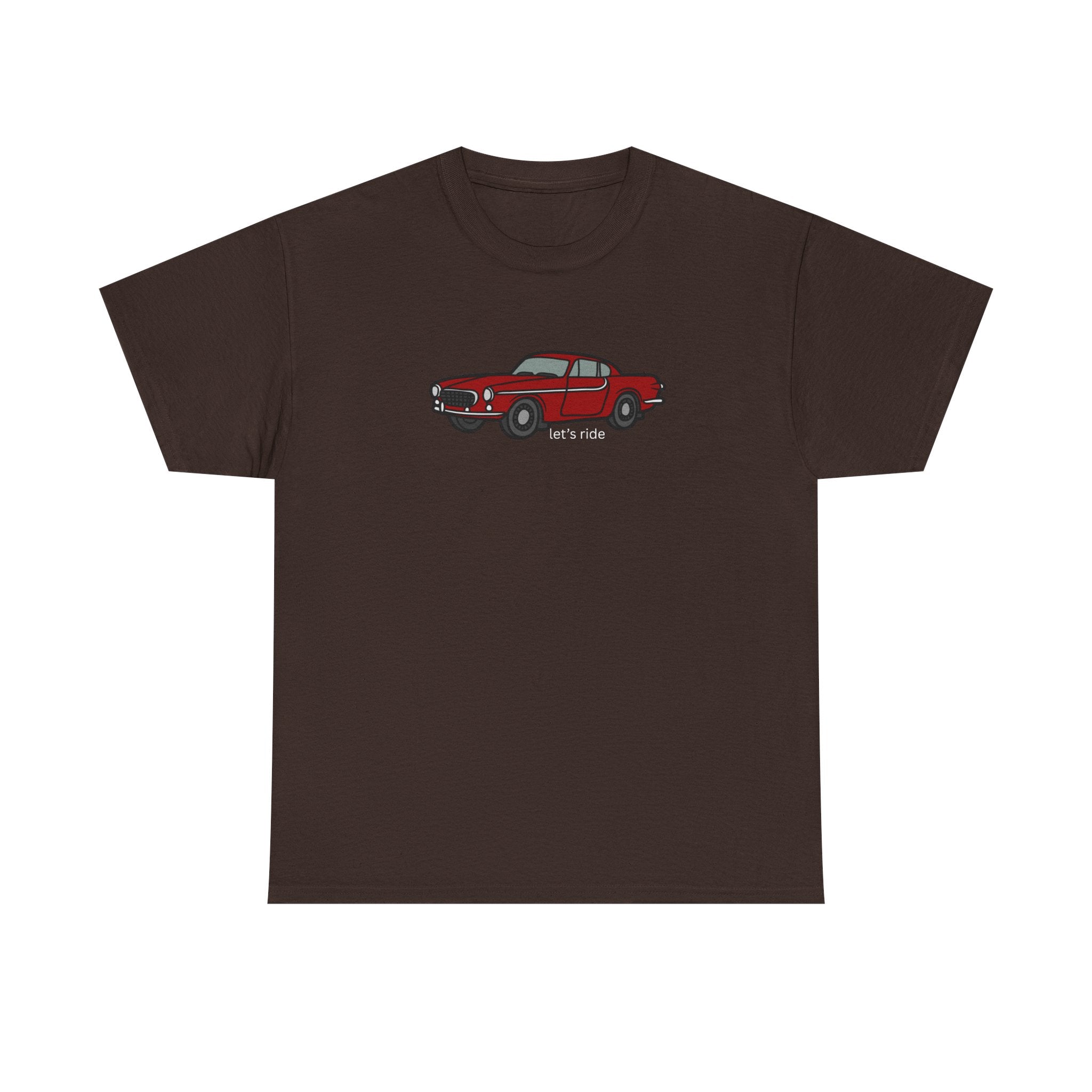 Classic Red Mustang Tee — "let's ride" Vintage Car T-Shirt