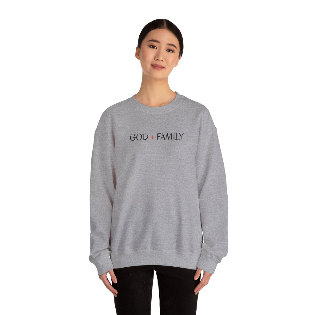 God + Family Crewneck Sweatshirt — Faith-Inspired Family Pullover
