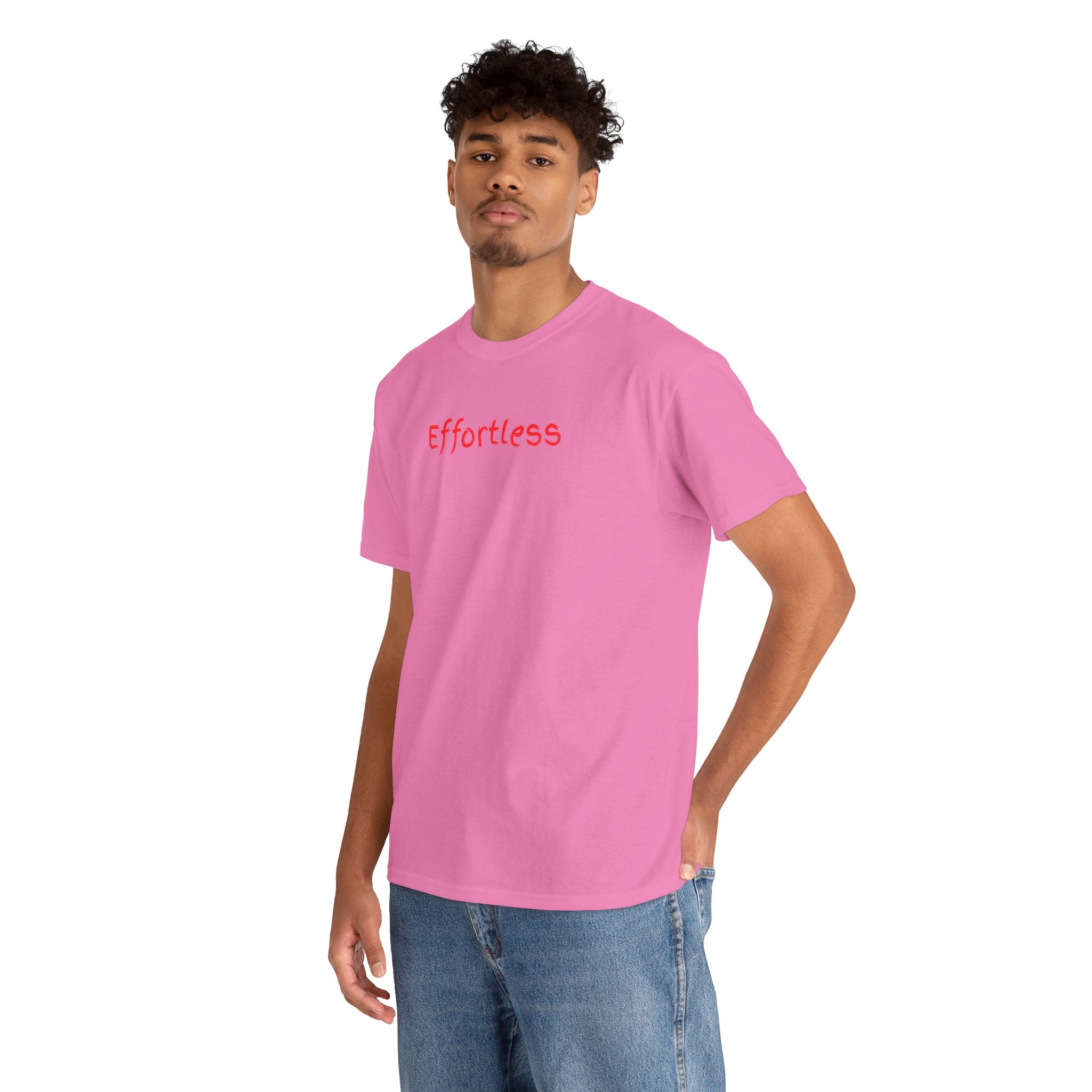 Effortless Tee — Minimal Red Script Graphic T-Shirt