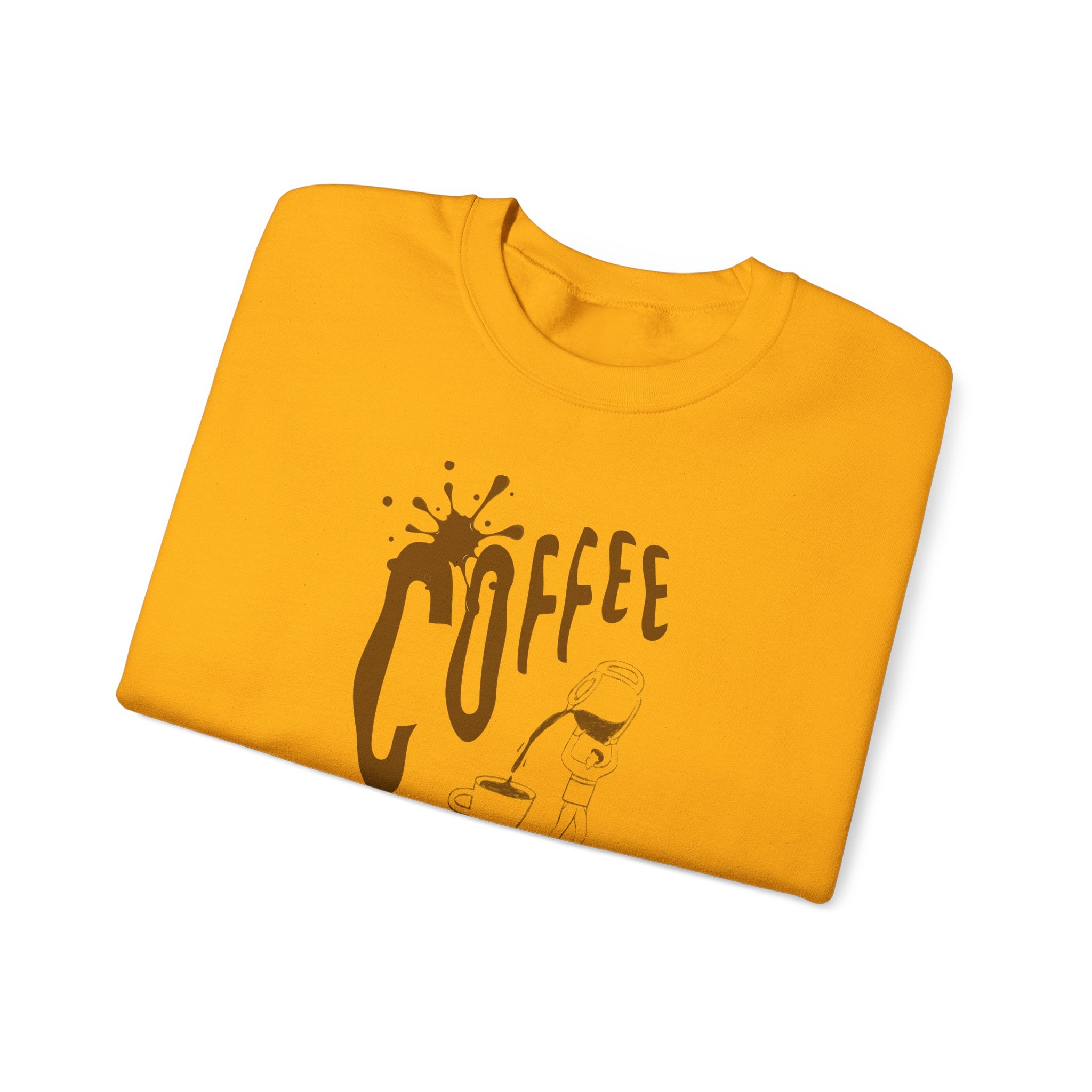 Coffee Lover Crewneck Sweatshirt — Retro Brown Coffee Graphic