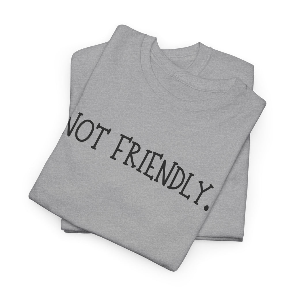 T-Shirt — "Not Friendly." Minimalist Statement Tee