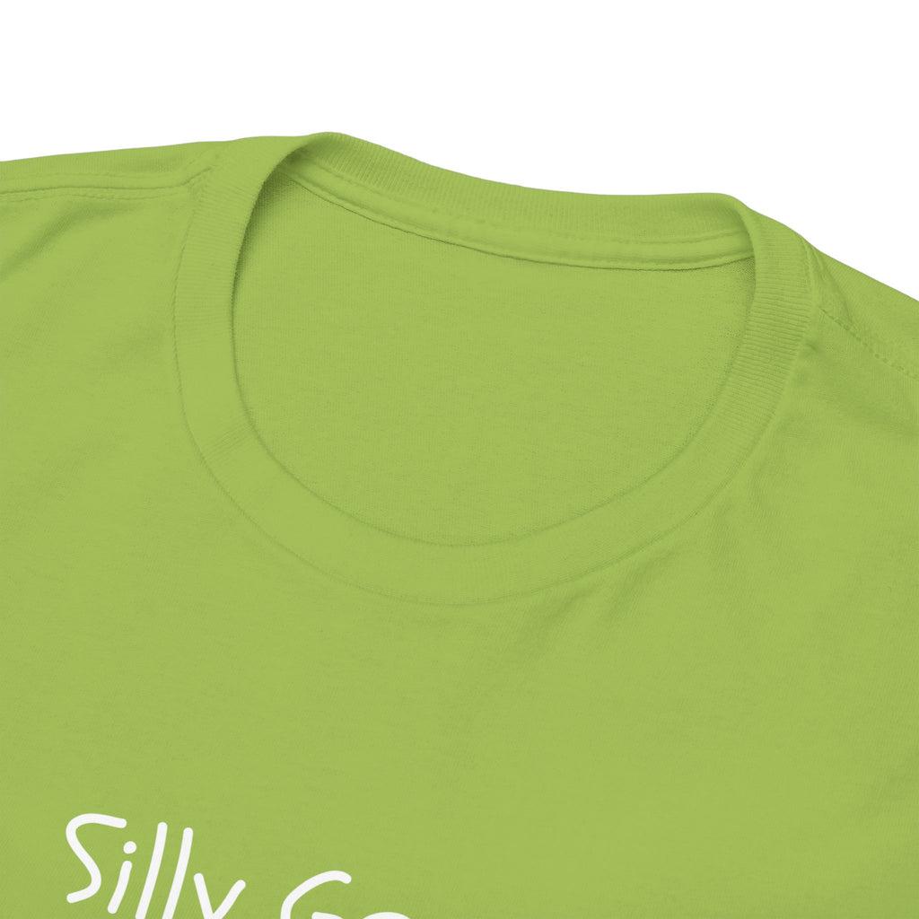 Silly Goose Minimalist Black Tee — Small Chest Text Graphic T-Shirt