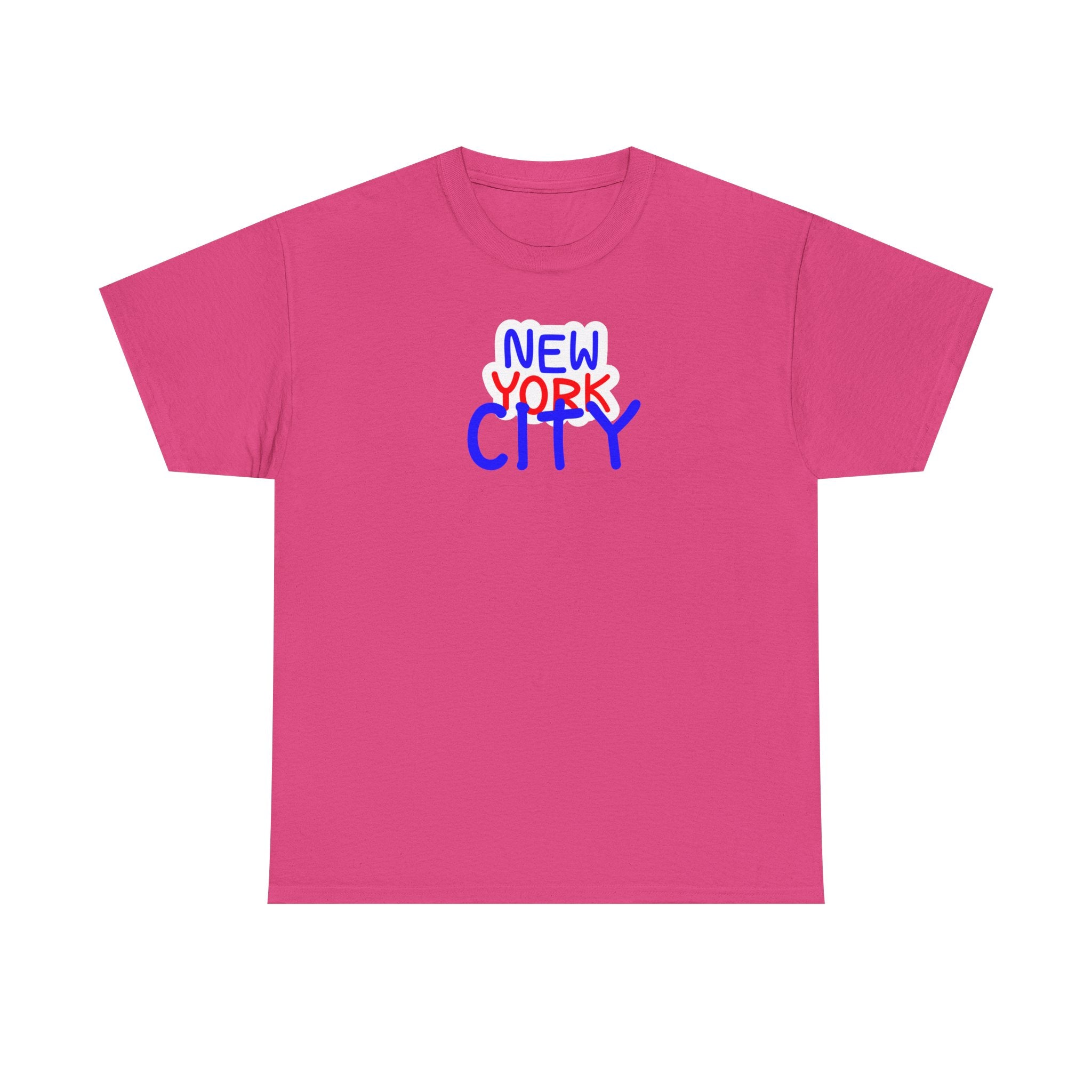 New York City Graphic Tee - Handwritten Red & Blue NYC T-Shirt
