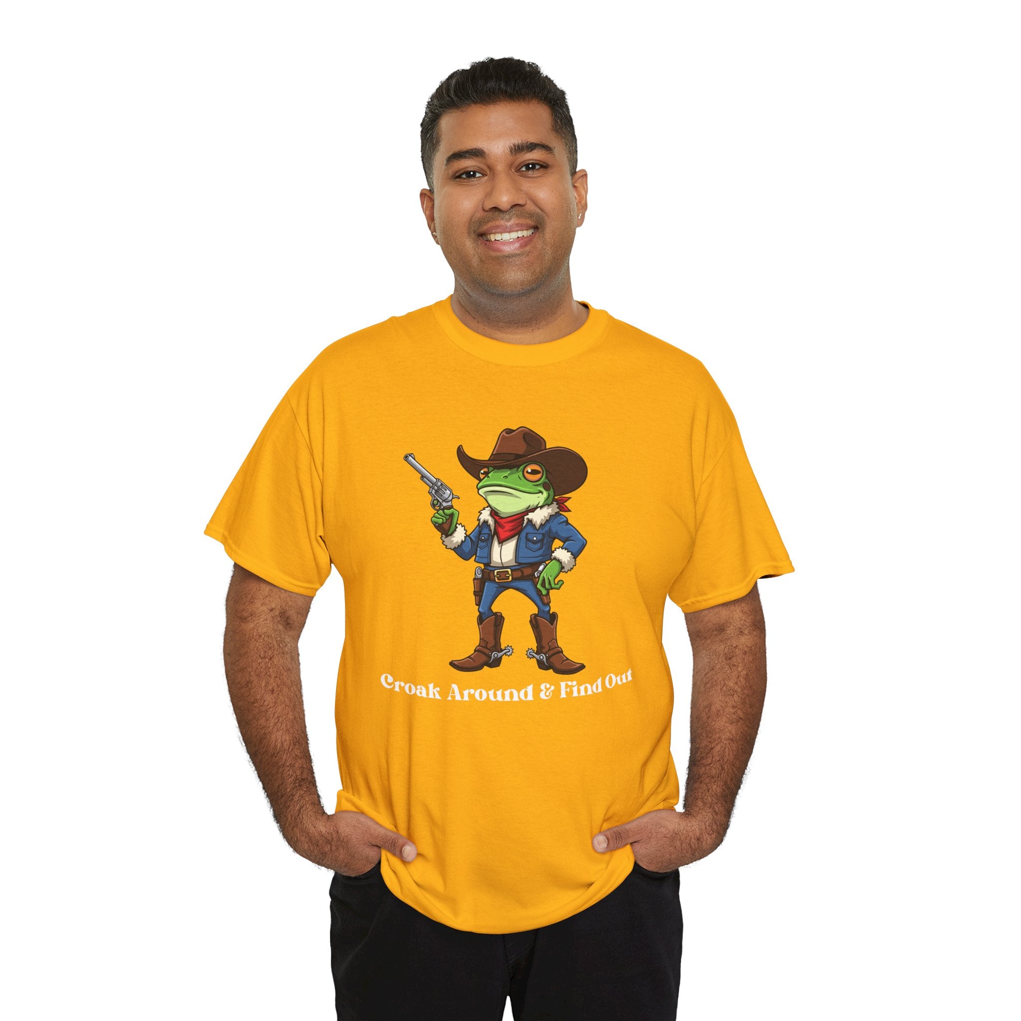 Cowboy Frog T-Shirt - "Croak Around & Find Out" Funny Western Graphic Tee