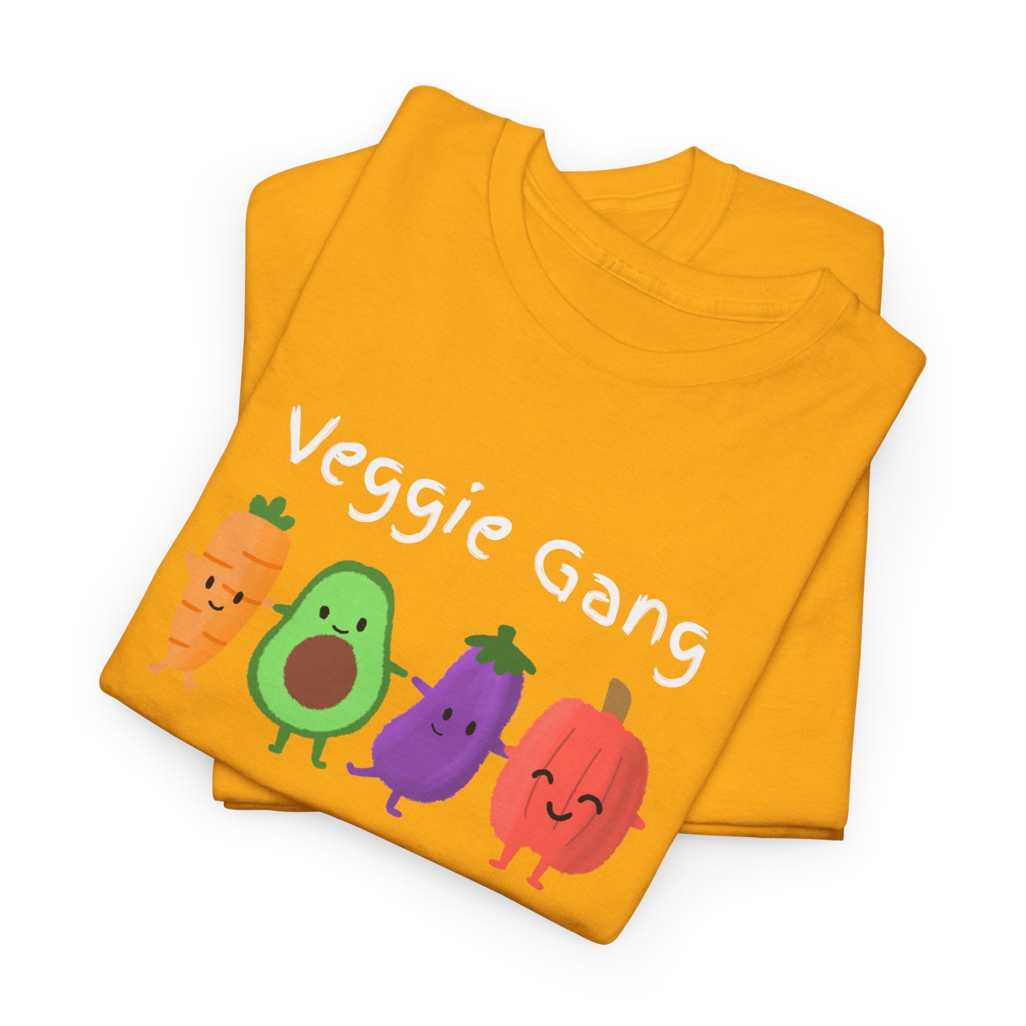 Veggie Gang T-Shirt – Cute Cartoon Avocado, Carrot, Eggplant & Pepper Tee