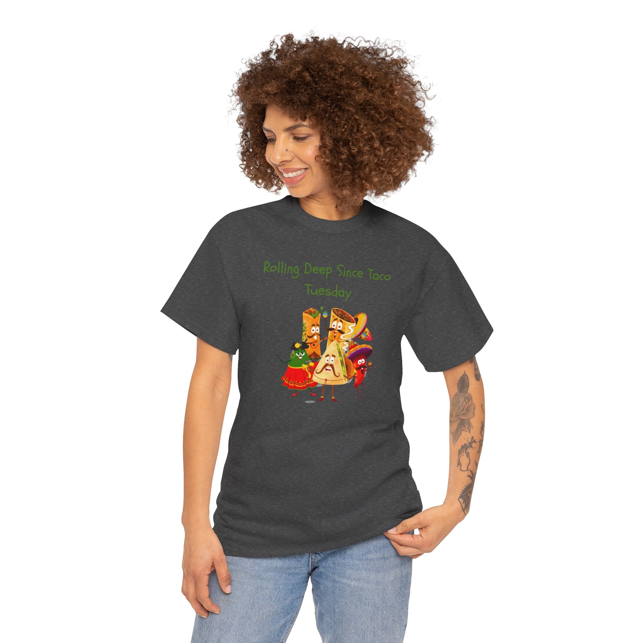 Taco Tuesday Graphic Tee — "Rolling Deep Since Taco Tuesday" Funny Mexican Food Shirt