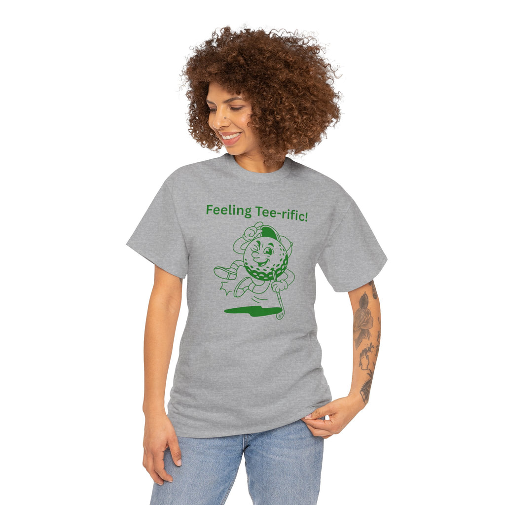 Golf Tee T-Shirt — "Feeling Tee-rific!" Vintage Golf Character Shirt