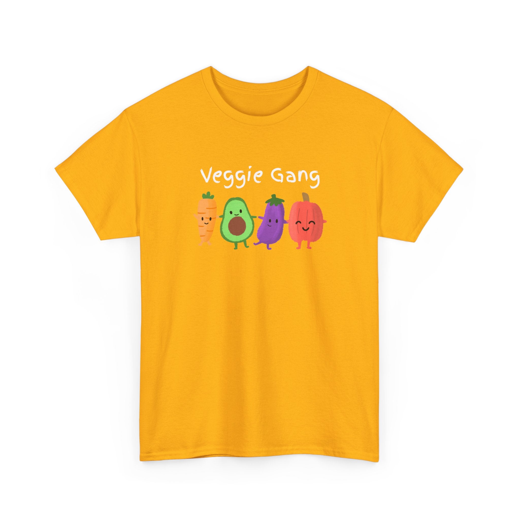 Veggie Gang T-Shirt – Cute Cartoon Avocado, Carrot, Eggplant & Pepper Tee