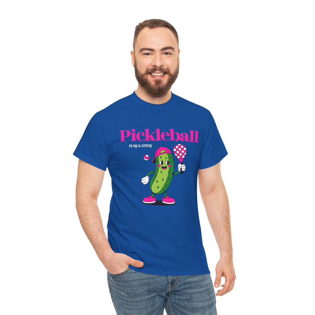 Pickleball Pickle Mascot Tee — Play & Enjoy Graphic T-Shirt