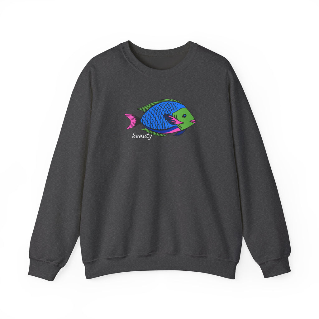 Fish Graphic Sweatshirt — Neon Tropical Fish 'beauty' Crewneck