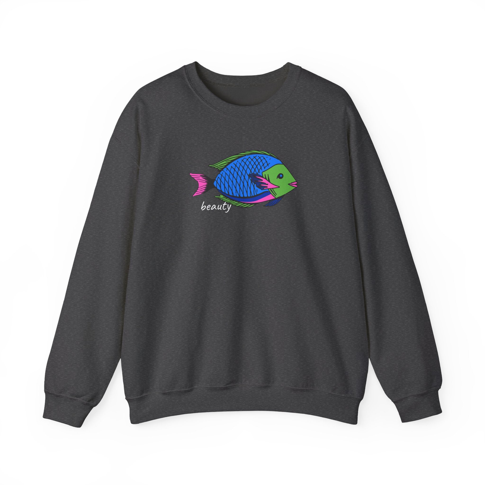 Fish Graphic Sweatshirt — Neon Tropical Fish 'beauty' Crewneck