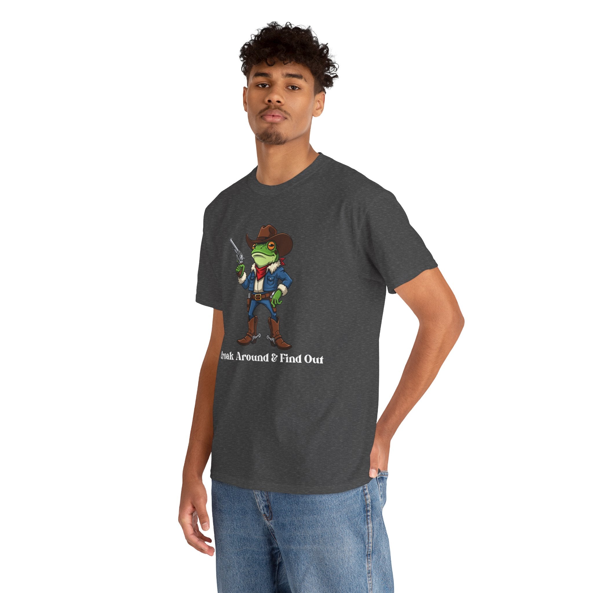 Cowboy Frog T-Shirt - "Croak Around & Find Out" Funny Western Graphic Tee