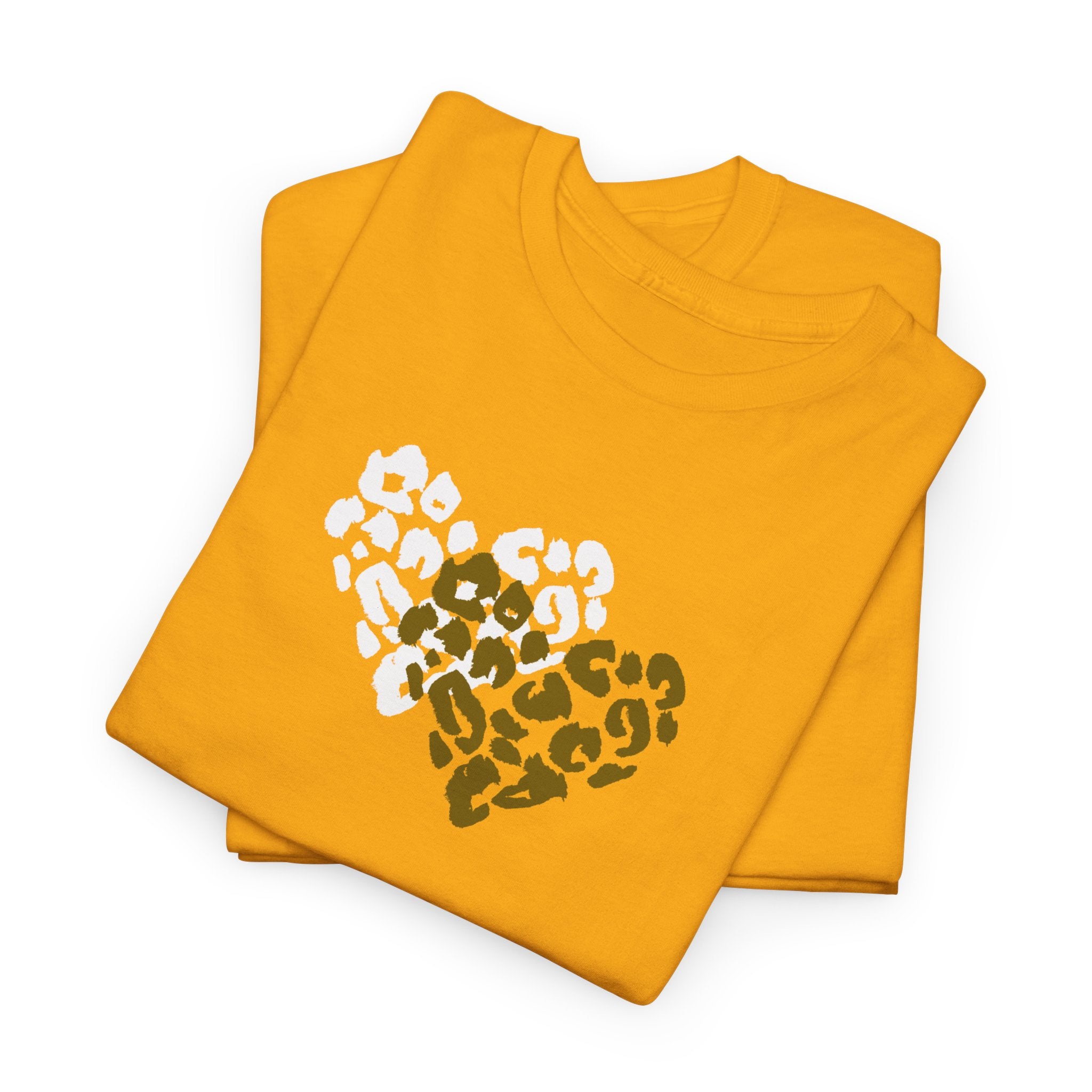 Leopard Heart Graphic Tee — Two-Tone Animal Print Heart T-Shirt