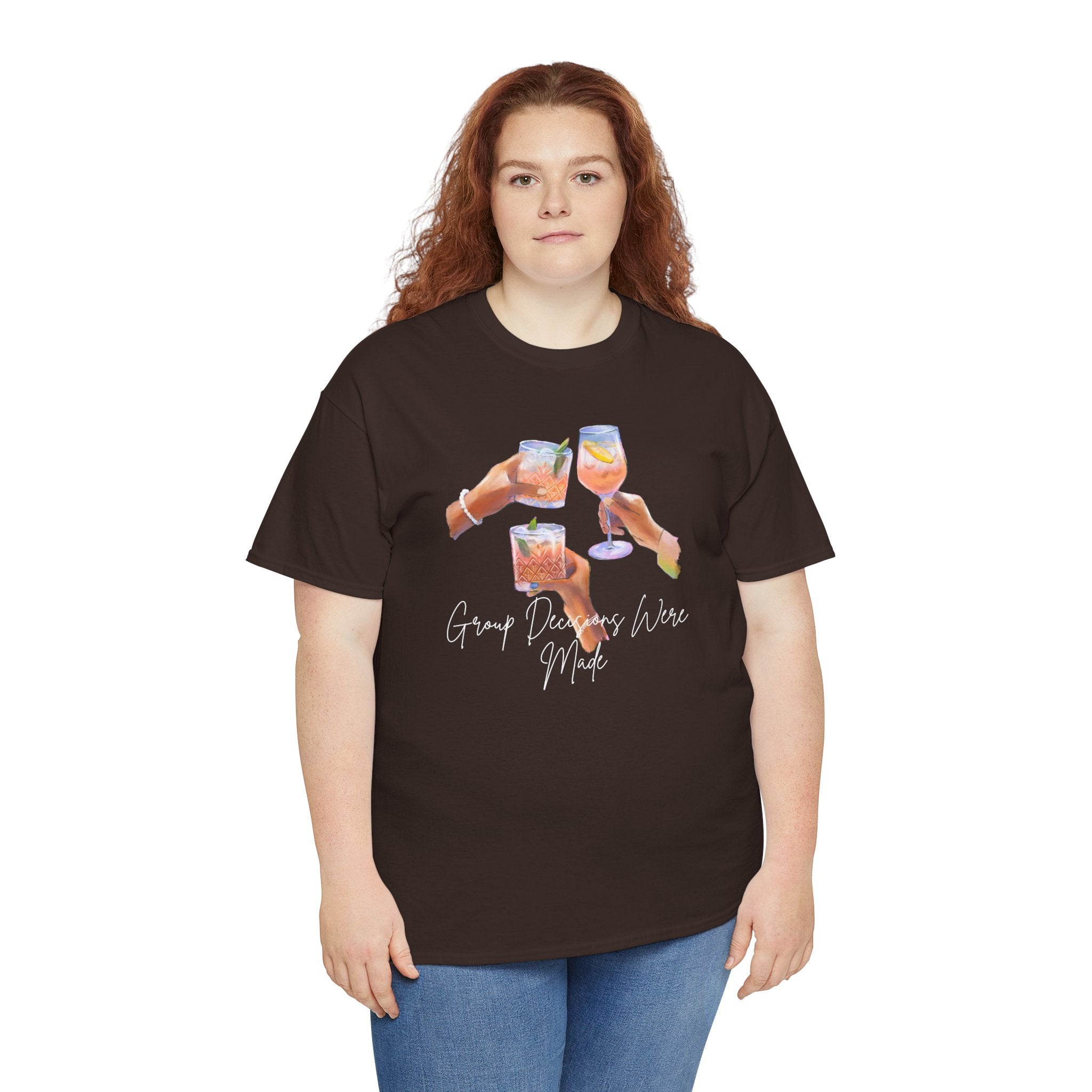 Cheers Wine T-Shirt — "Good Days Are Here" Toast Graphic Tee