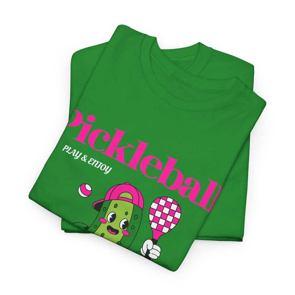 Pickleball Pickle Mascot Tee — Play & Enjoy Graphic T-Shirt