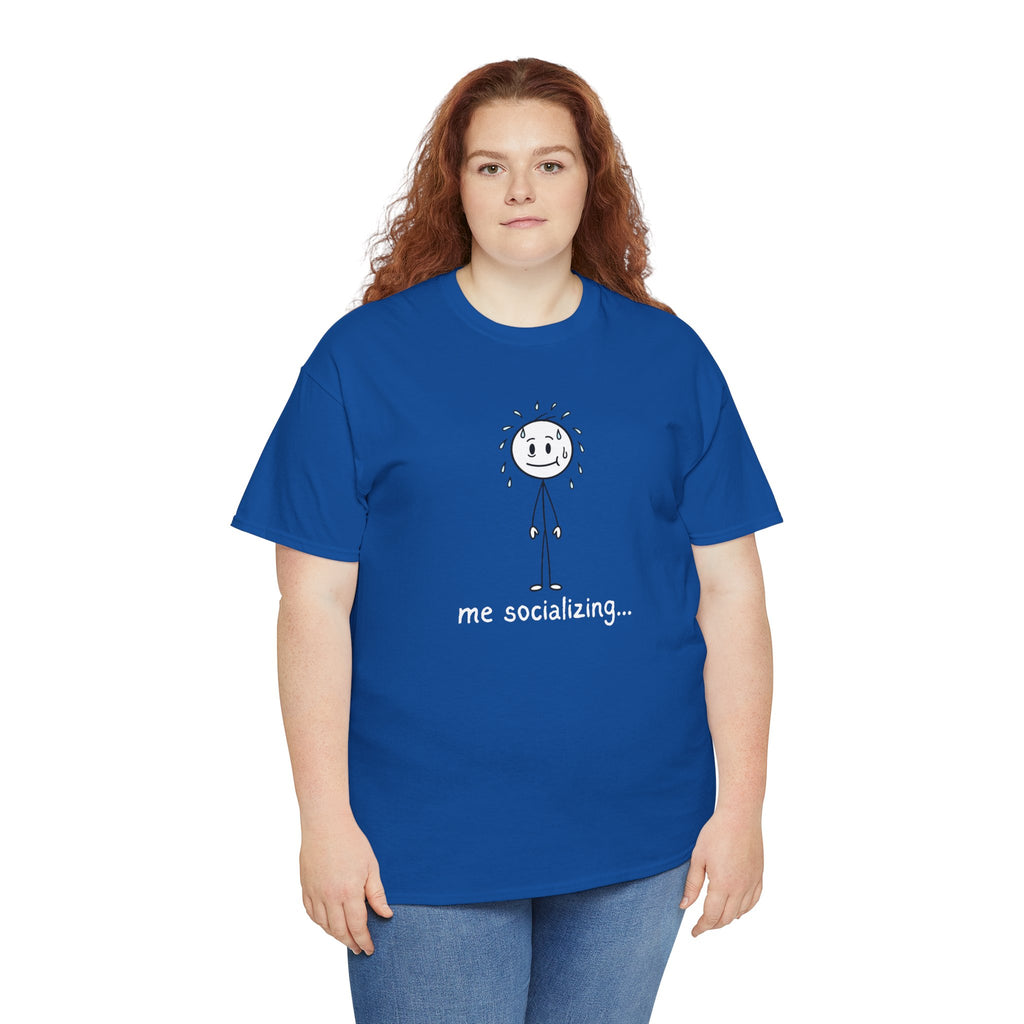 Me Socializing T-Shirt — Funny Introvert Stick Figure Tee