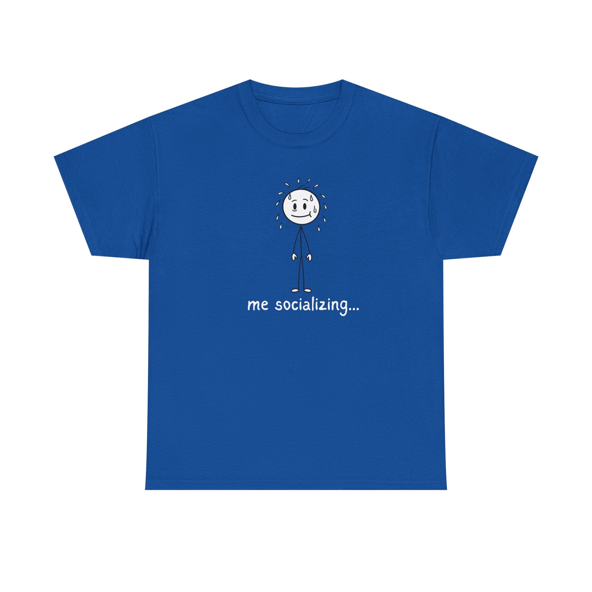 Me Socializing T-Shirt — Funny Introvert Stick Figure Tee