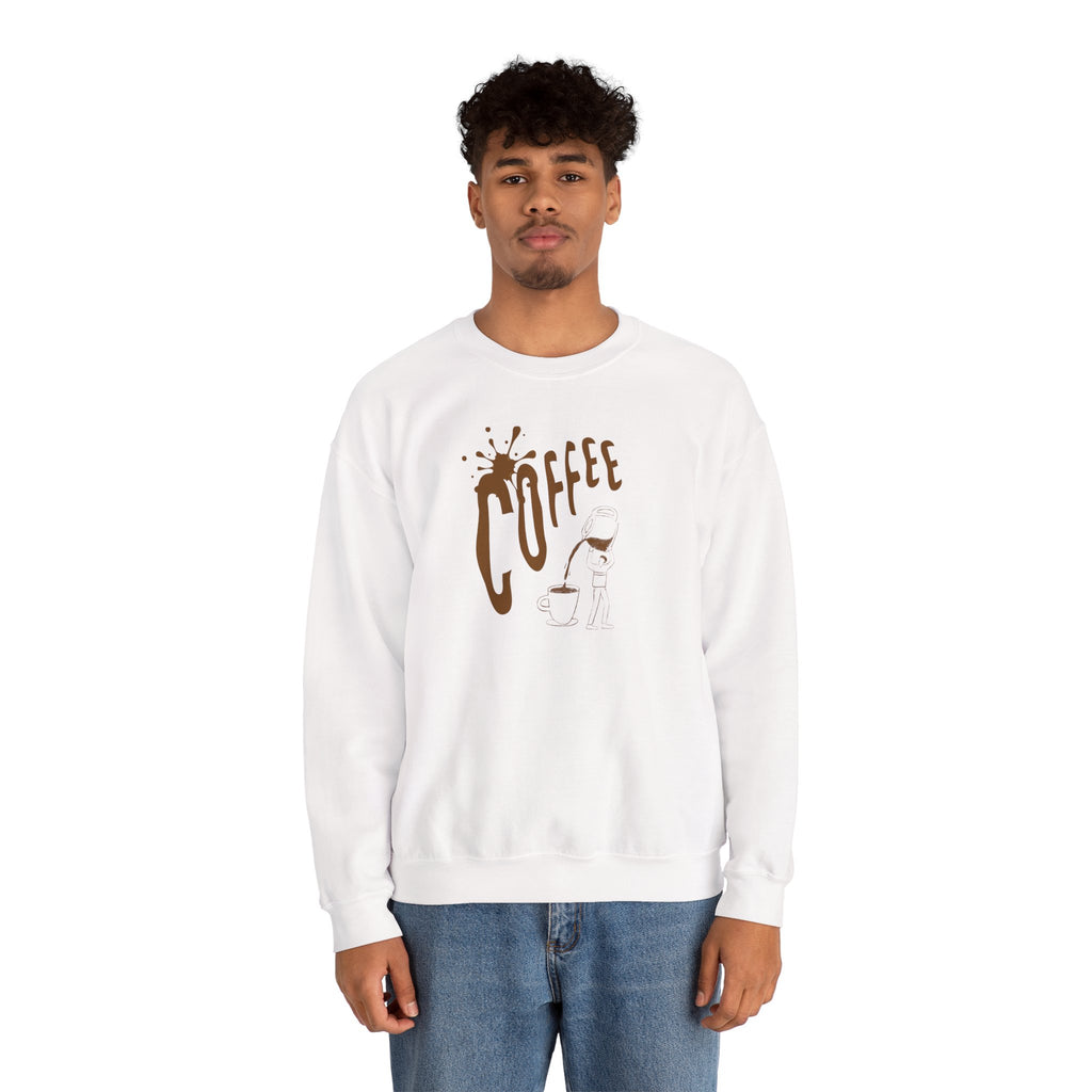 Coffee Lover Crewneck Sweatshirt — Retro Brown Coffee Graphic