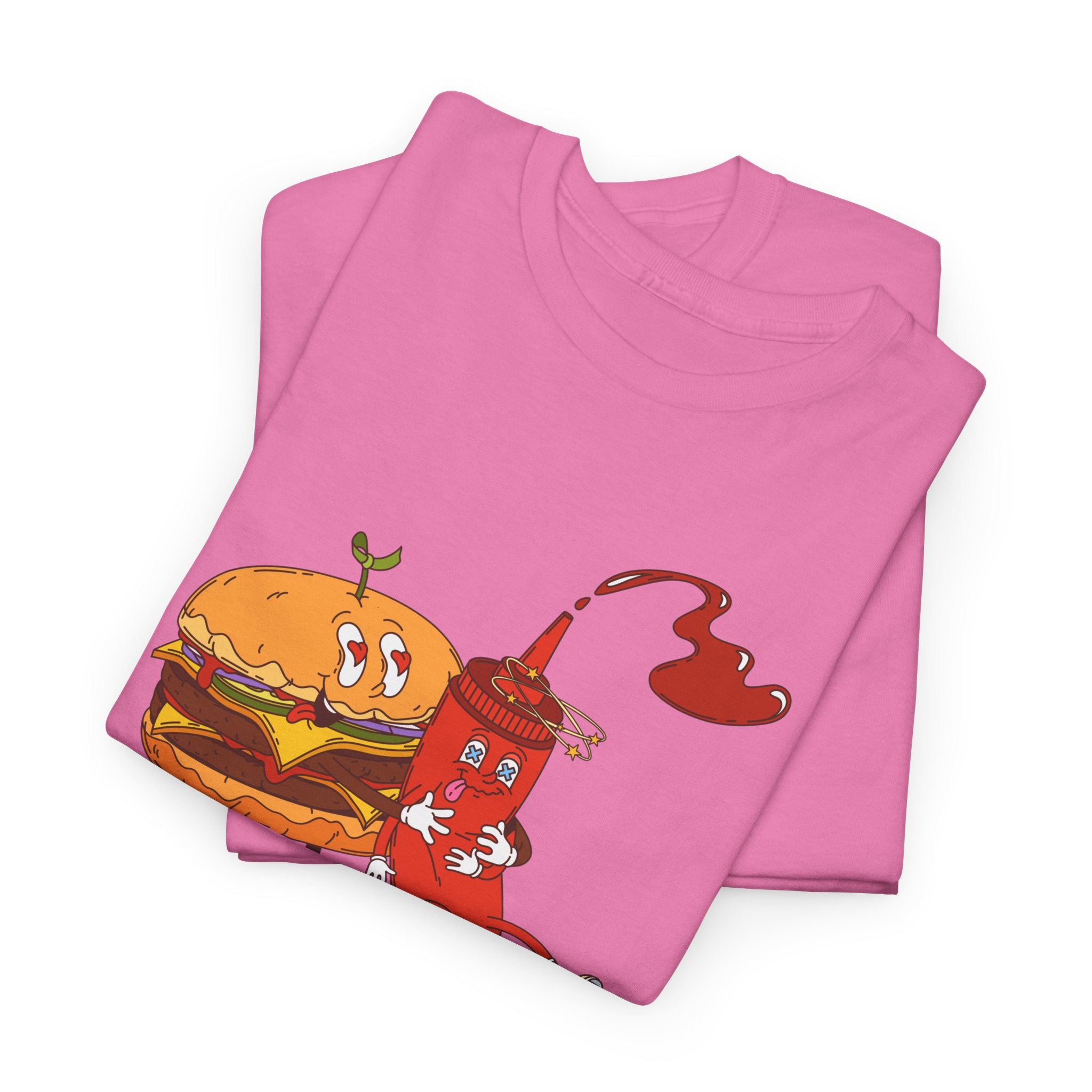 Ketchup & Burger Besties Tee — "Without Me, He’s Dry" Funny Food Couple T-Shirt