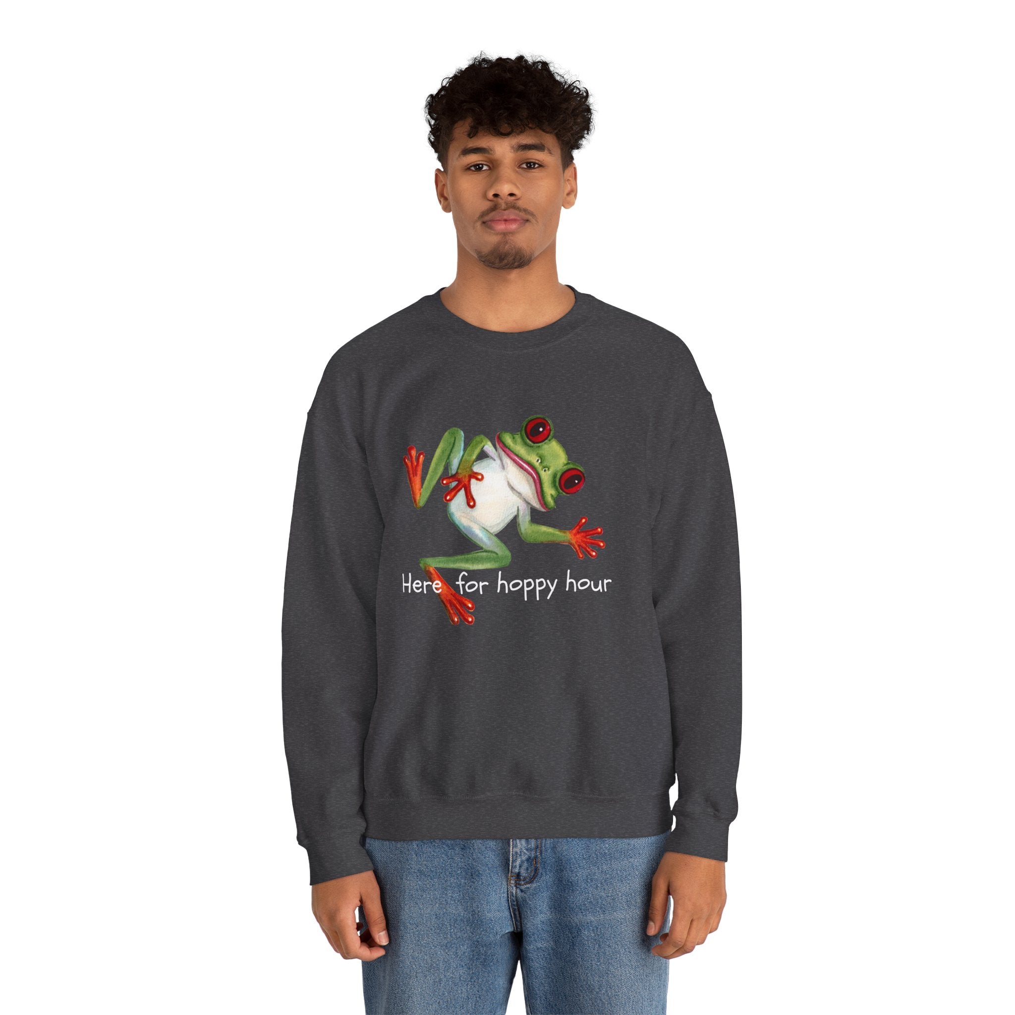 Frog 'Here for Hoppy Hour' Crewneck Sweatshirt