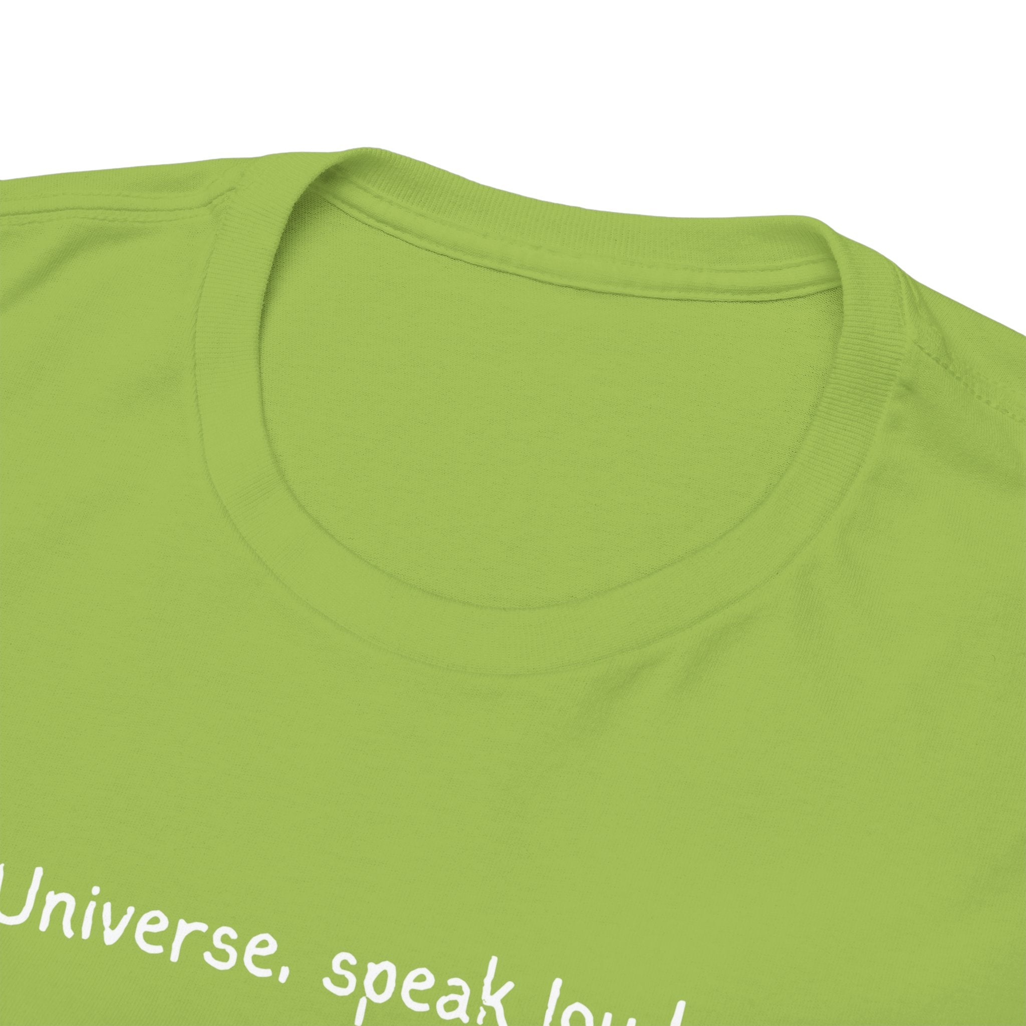 'Universe, Speak Louder' Black Graphic Tee Tag