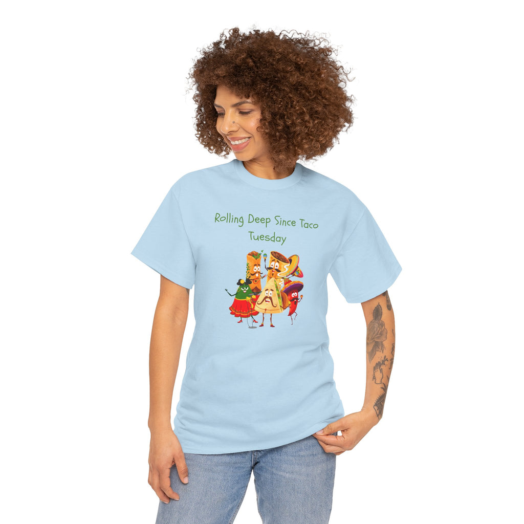 Taco Tuesday Graphic Tee — "Rolling Deep Since Taco Tuesday" Funny Mexican Food Shirt