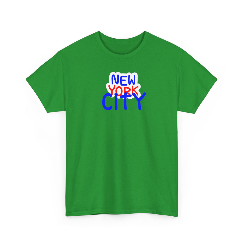 New York City Graphic Tee - Handwritten Red & Blue NYC T-Shirt