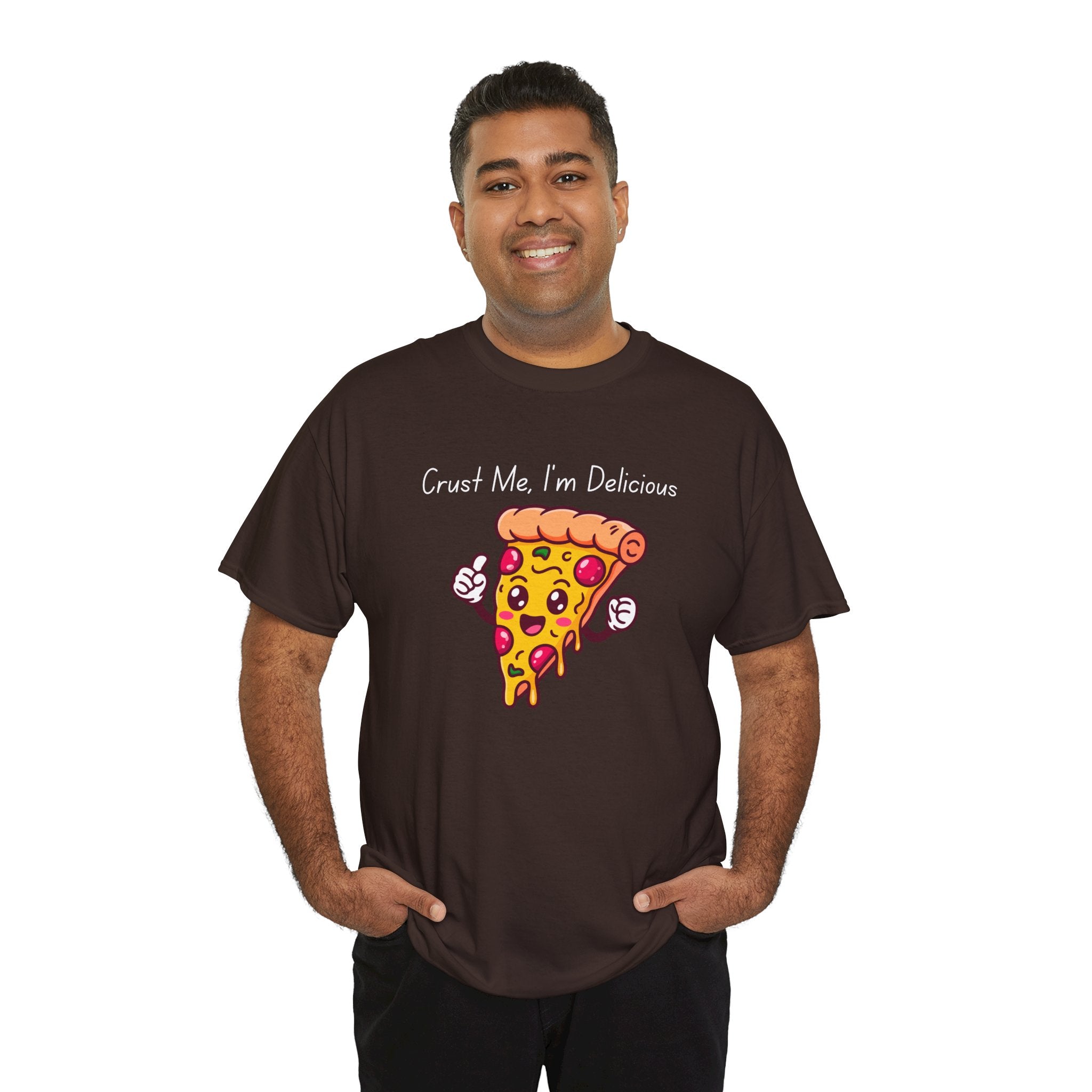 Pizza Slice Tee — "Crust Me, I'm Delicious" Funny Pizza Graphic Shirt