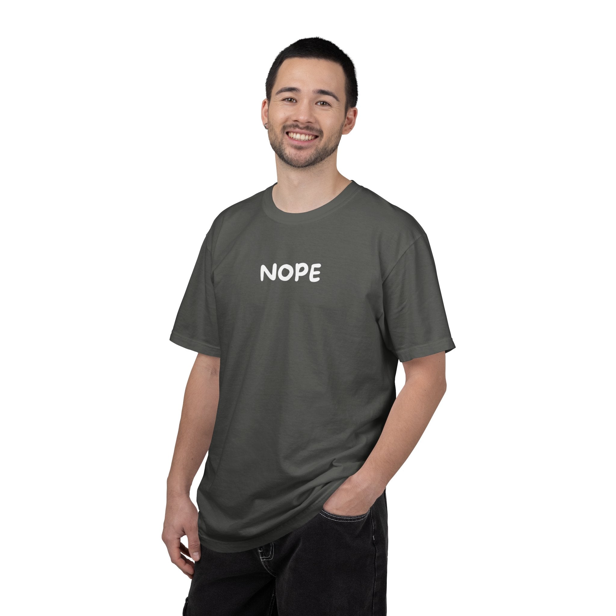 Nope T‑Shirt — Casual Graphic Tee with Bold 'NOPE' Text