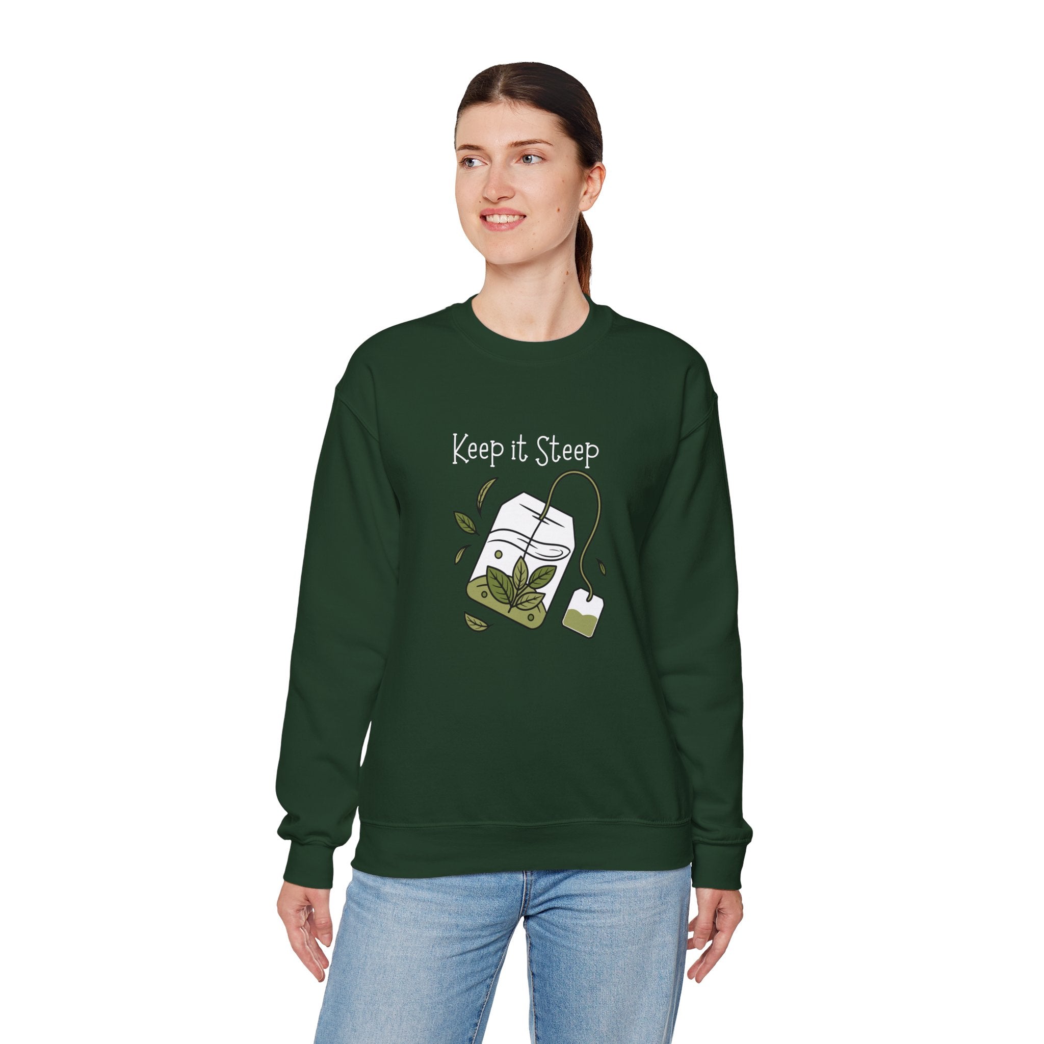 Crewneck Sweatshirt — Herbal Tea Bag Illustration | Cozy Botanical Gift