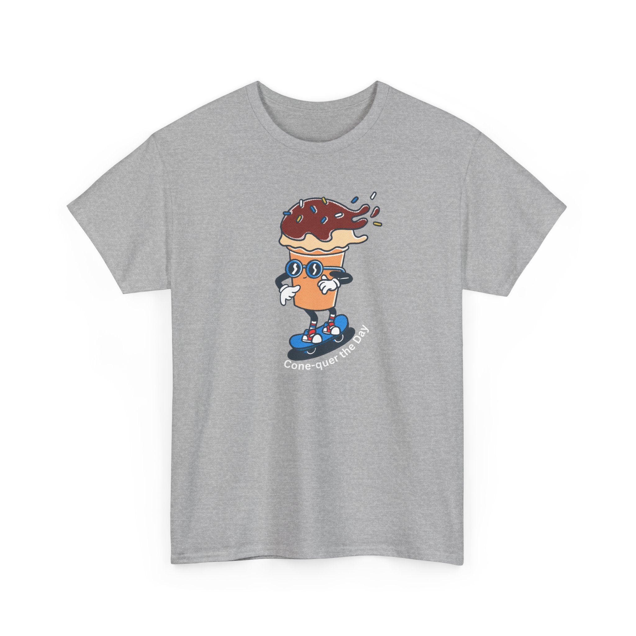 Donut Skateboard Cartoon Tee — "Can’t Stop Me" Graphic T-Shirt