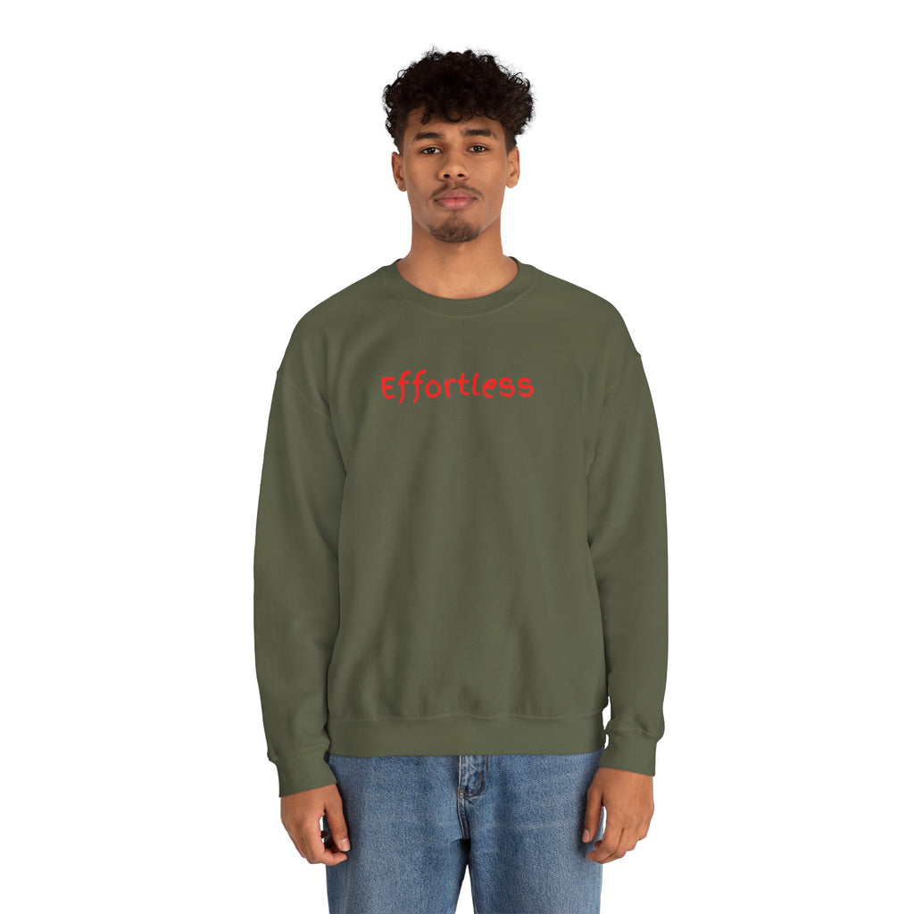 Effortless Crewneck Sweatshirt — Minimal Red Script Comfort Pullover