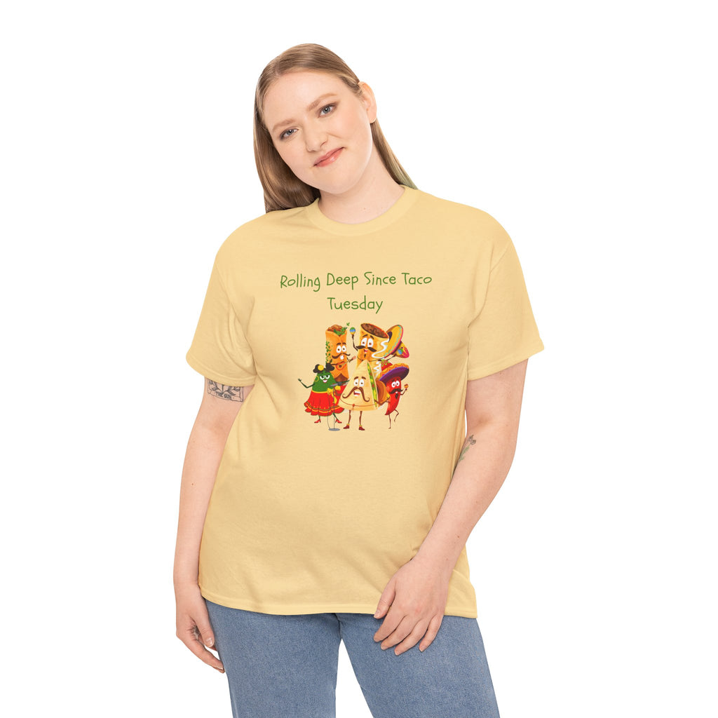 Taco Tuesday Graphic Tee — "Rolling Deep Since Taco Tuesday" Funny Mexican Food Shirt