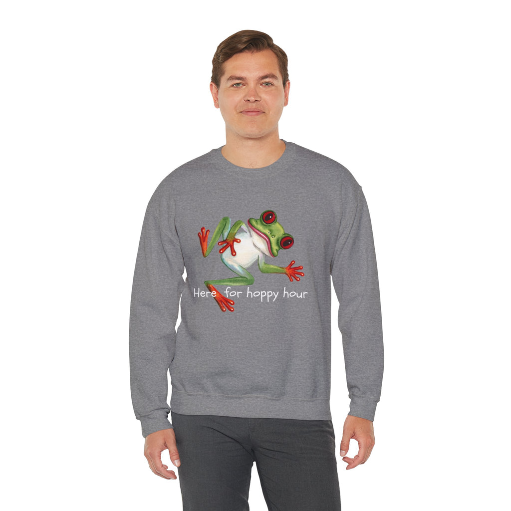 Frog 'Here for Hoppy Hour' Crewneck Sweatshirt
