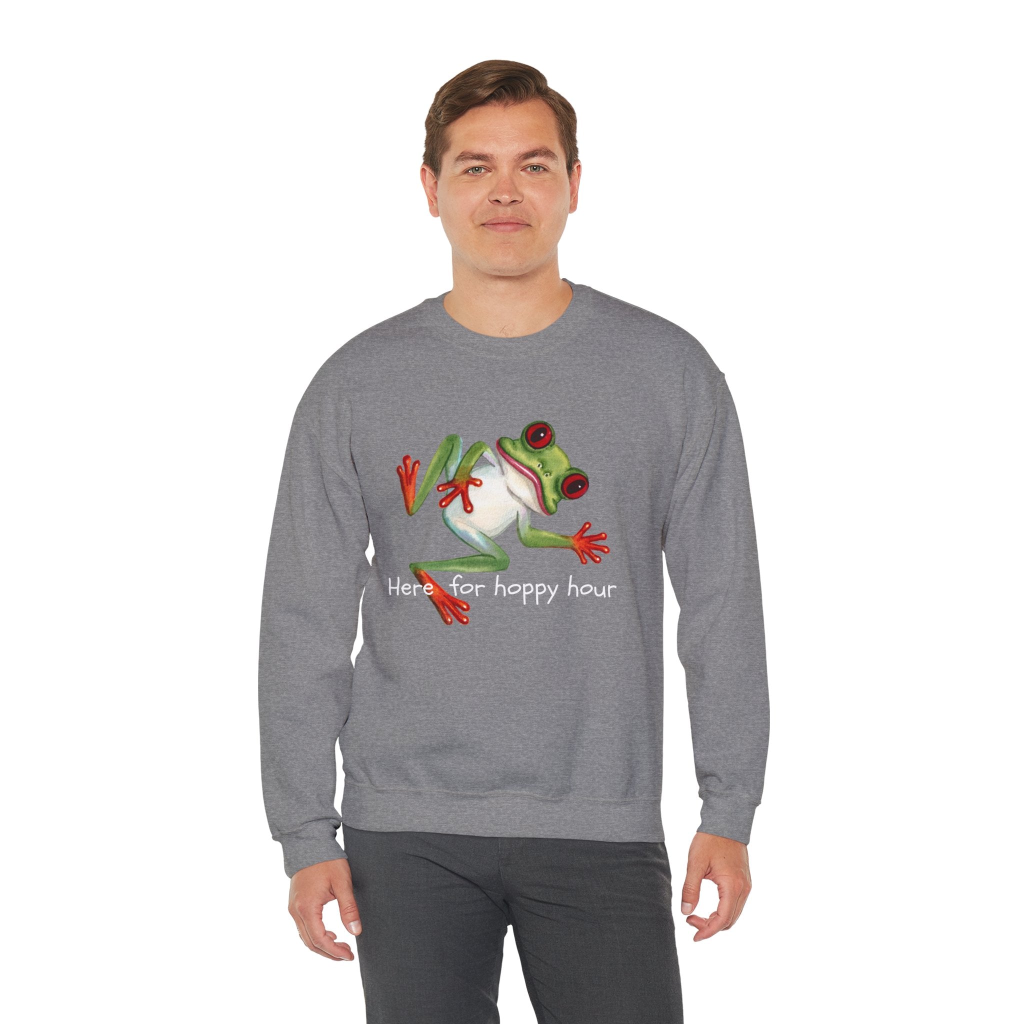 Frog 'Here for Hoppy Hour' Crewneck Sweatshirt
