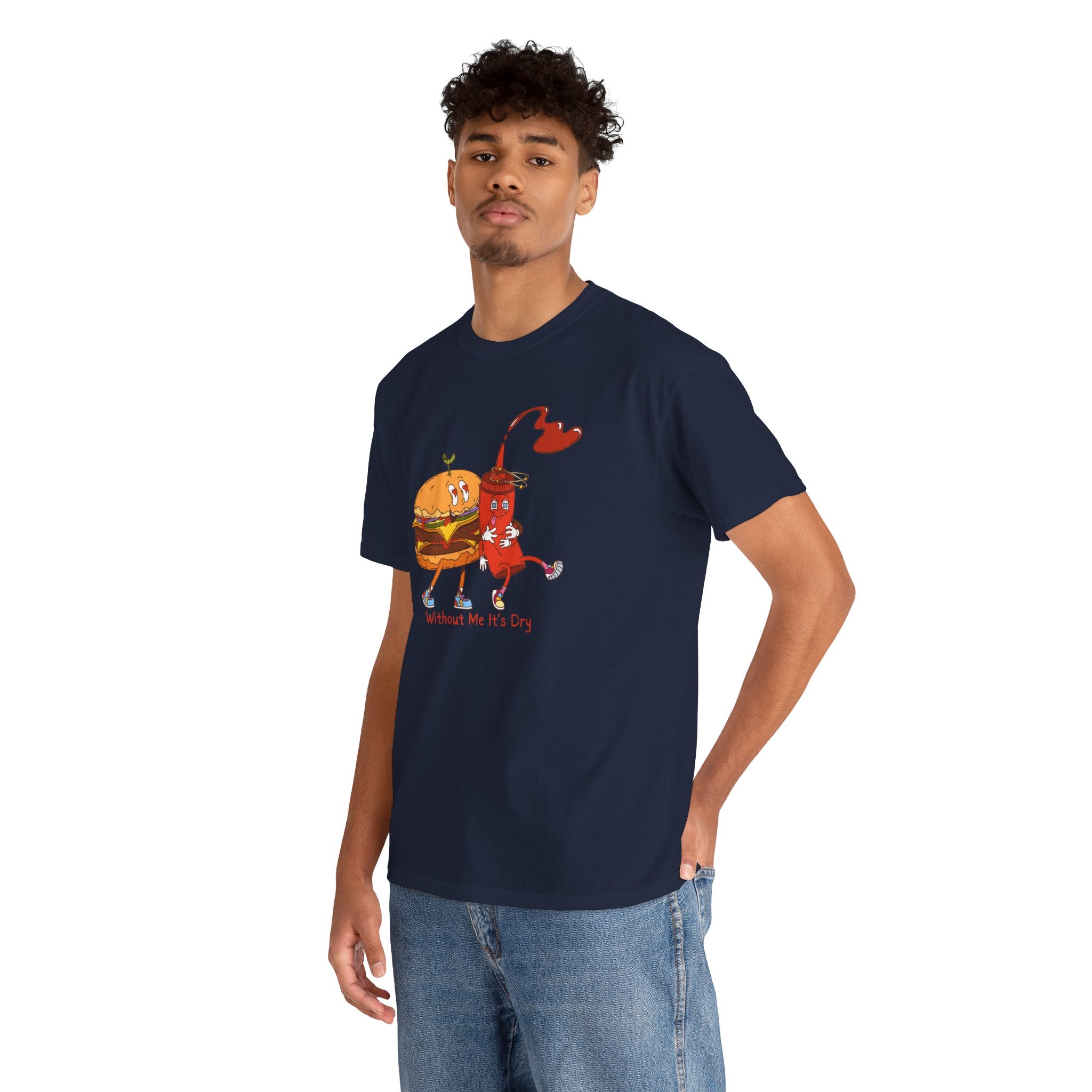 Ketchup & Burger Besties Tee — "Without Me, He’s Dry" Funny Food Couple T-Shirt