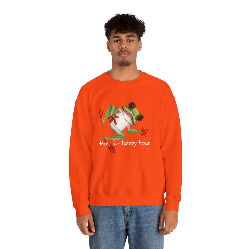 Frog 'Here for Hoppy Hour' Crewneck Sweatshirt