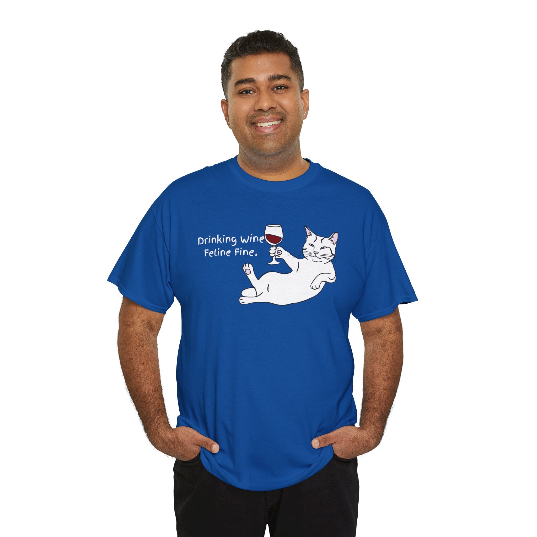 Drinking Wine, Feline Fine Cat Tee