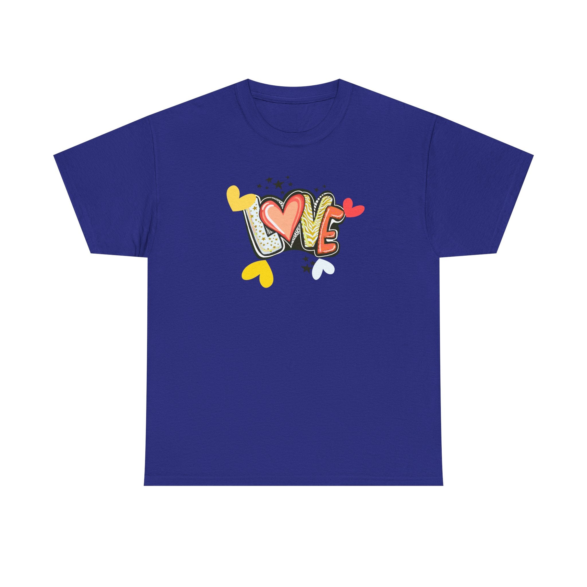 Love Heart Graphic Tee — Retro Doodle "LOVE" Design