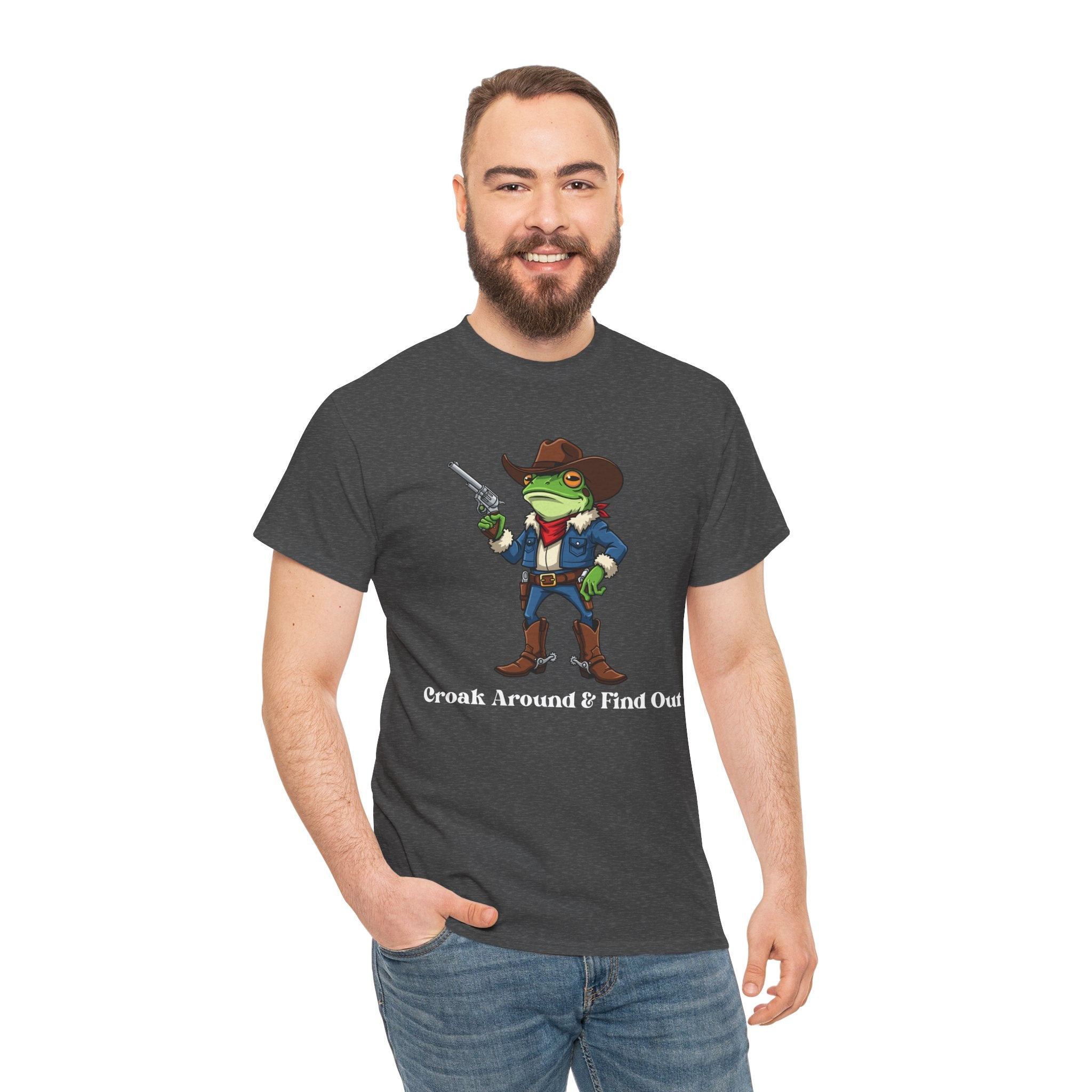 Cowboy Frog T-Shirt - "Croak Around & Find Out" Funny Western Graphic Tee