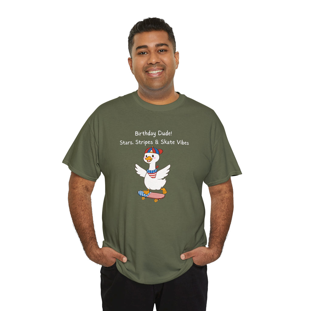 Birthday Dude! Stars, Stripes & Skate Vibes Tee