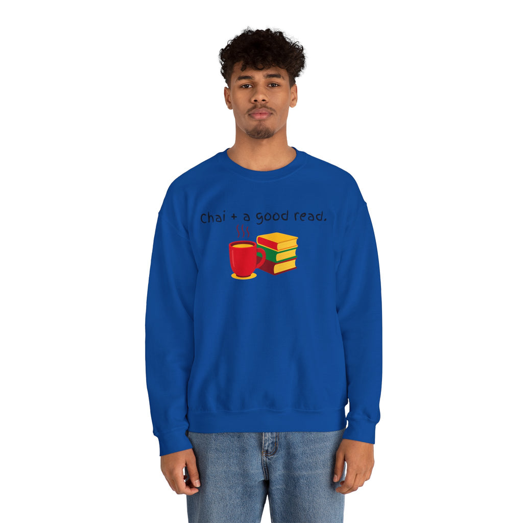 Cozy Reading Sweatshirt — "Chai + a Good Read" Crewneck