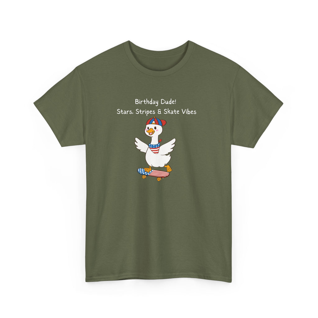 Birthday Dude! Stars, Stripes & Skate Vibes Tee